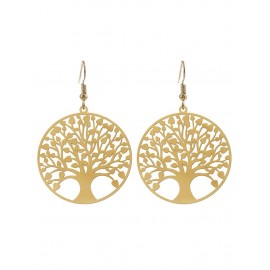 Tree of Life Round Hook Drop Earrings