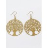Tree of Life Round Hook Drop Earrings