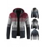 Stylish Polyster Thicken Sweater Jacket with Hat for Men