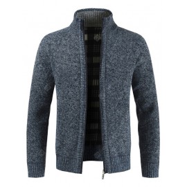 Stylish Stand Collar Sweater with Zipper for Men