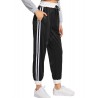 Women's Black and White Striped Pants