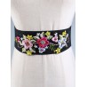 Vintage Rhinestone Floral Embellished Elastic Wide Waist Belt