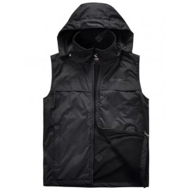 Outdoor Men's Autumn Winter Plus Velvet Warm Windproof Jacket Hooded Detachable