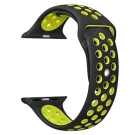 Universal Sports Three-row Hole Two-color Breathable Silicone Strap for iWatch 1 / 2
