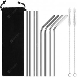 Practical 304 Stainless Steel Coffee Milk Tea Drink Straws Set