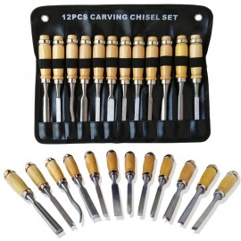 Wood Carving Knife Chisel Set 12 Pcs Sharp Woodworking Tools with Carrying Case Great for Beginners