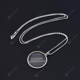 Retro Round Magnifying Glass Necklace Reading Newspaper Hanging Pendant