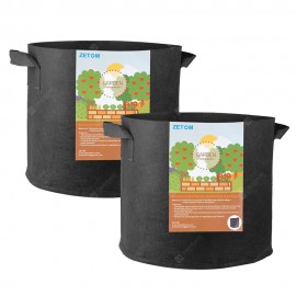 ZETOM Grow Bags, 5 Gallon Thickened Nonwoven Fabric Pots Nursery Garden Pots with Handles Plant Container 2-Pack