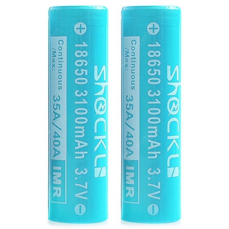 ShockLi IMR 18650 3100mAh Rechargeable Battery 2PCS