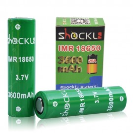 ShockLi IMR 18650 3600mAh Rechargeable Battery 2PCS