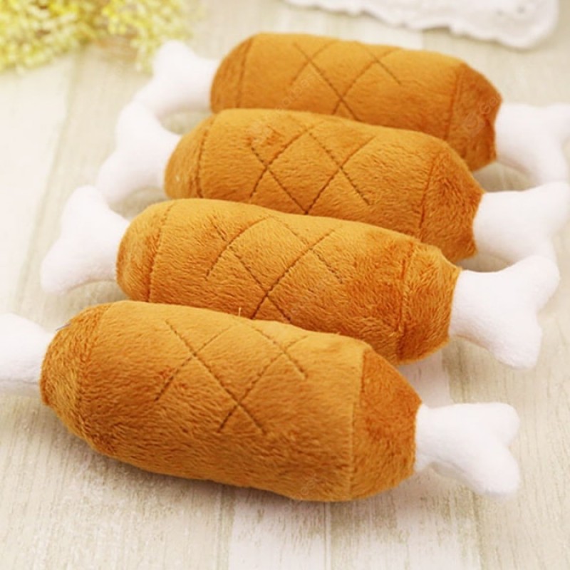 Plush Drumstick Sound Toy for Raising Dogs