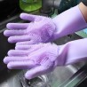 Vibrating Dishwashing Gloves Kitchen Cleaning Silicone Brush Dishwashing Gloves