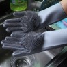 Vibrating Dishwashing Gloves Kitchen Cleaning Silicone Brush Dishwashing Gloves