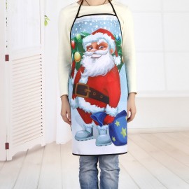 Santa Claus Pattern Waterproof Polyester Christmas Apron