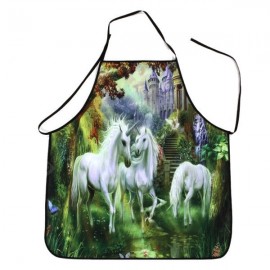 Unicorn Castle Print Waterproof Cooking Apron