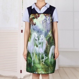 Unicorn Castle Print Waterproof Cooking Apron