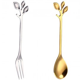 Tree Branch Pattern Stainless Steel Table Fork / Spoon for Coffee Dessert
