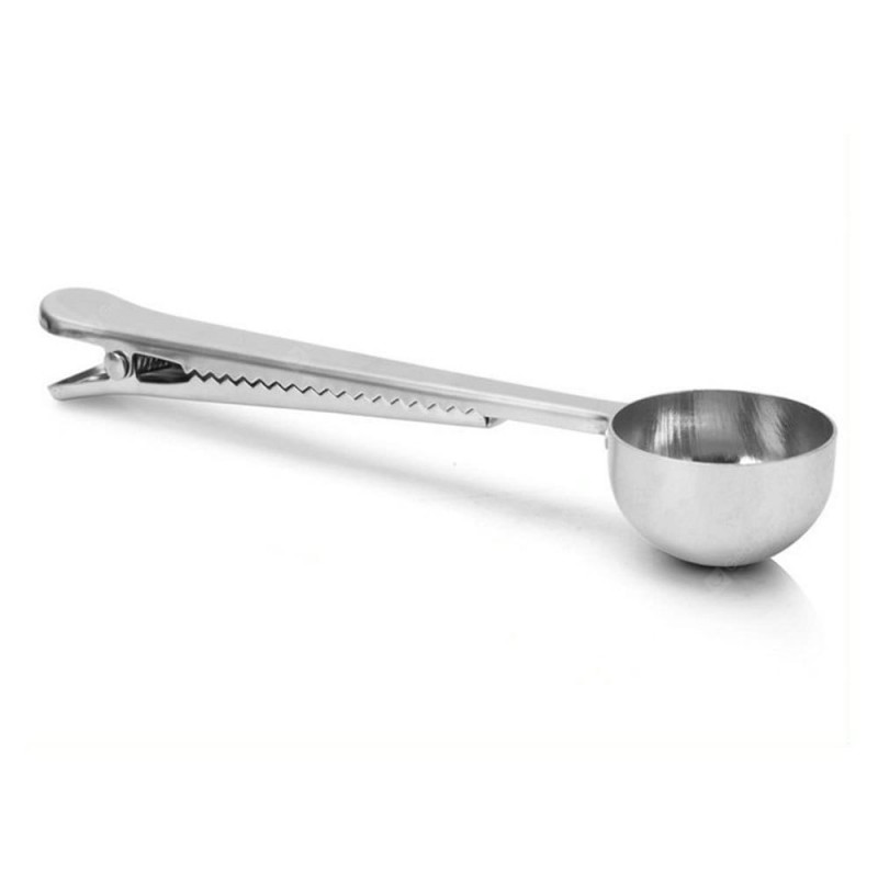 Stainless Steel Coffee Ice Cream Spoon with Clip