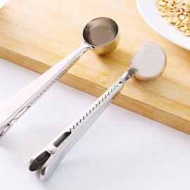Stainless Steel Coffee Ice Cream Spoon with Clip