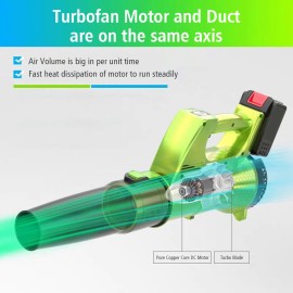 Cordless Leaf Blower with 21V Battery Charger Variable Speed Lightweight for Lawn Care Snow Blowing and Cleaning Debris and Dust US Plug