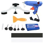 Paintless Dent Repair Tools Kit Bridge Dent Puller Removal Tool with Glue Gun Glue Sticks for Auto Body Motorcycle Refrigerator Washing Machine EU Plug