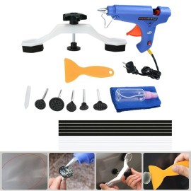 Paintless Dent Repair Tools Kit Bridge Dent Puller Removal Tool with Glue Gun Glue Sticks for Auto Body Motorcycle Refrigerator Washing Machine EU Plug