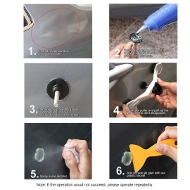 Paintless Dent Repair Tools Kit Bridge Dent Puller Removal Tool with Glue Gun Glue Sticks for Auto Body Motorcycle Refrigerator Washing Machine EU Plug