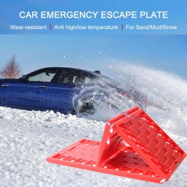 2Pcs Car Emergency Escape Plate Traction Mat Tire Grip Aid Foldable Non-Slip for Most SUVs Cars & Vans from Snow Ice Mud Sand