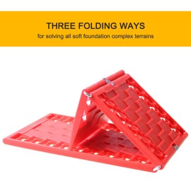 2Pcs Car Emergency Escape Plate Traction Mat Tire Grip Aid Foldable Non-Slip for Most SUVs Cars & Vans from Snow Ice Mud Sand