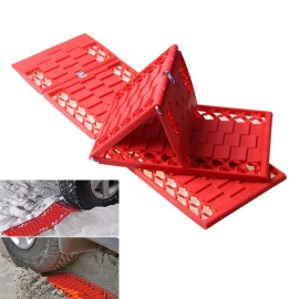 2Pcs Car Emergency Escape Plate Traction Mat Tire Grip Aid Foldable Non-Slip for Most SUVs Cars & Vans from Snow Ice Mud Sand