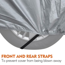 Car Cover Full Covers with Reflective Strip Sunscreen Protection Dustproof UV Scratch-Resistant for 4X4/SUV Business Car