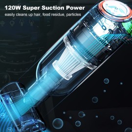 Handheld Vacuum, Cordless Car Vacuum Cleaner, 120W Portable Dust Buster with Rechargeable 1800mAh Battery for Pet Hair, Home, and Car Cleaning