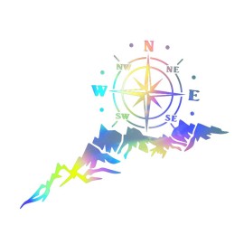 1PCS Car Sticker Mountains Compass Navigate Style Colorful Car Truck Sticker Decal Auto Fashion Decoration 25.6*13.8in