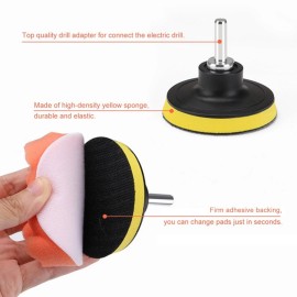 7PCS 4in Car Foam Polishing Pads Kit Drill Buffing Sponge Pads for Car Buffing Polishing Sanding Waxing