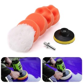 7PCS 4in Car Foam Polishing Pads Kit Drill Buffing Sponge Pads for Car Buffing Polishing Sanding Waxing