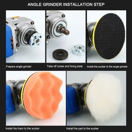 7PCS 4in Car Foam Polishing Pads Kit Drill Buffing Sponge Pads for Car Buffing Polishing Sanding Waxing