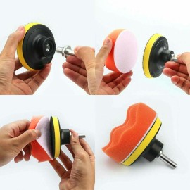 7PCS 4in Car Foam Polishing Pads Kit Drill Buffing Sponge Pads for Car Buffing Polishing Sanding Waxing