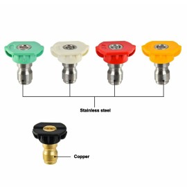 5Pcs Nozzle Tips 1/4'' Quick Connect High Pressure Power Washer Spray Nozzle Kit