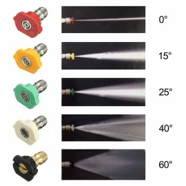 5Pcs Nozzle Tips 1/4'' Quick Connect High Pressure Power Washer Spray Nozzle Kit