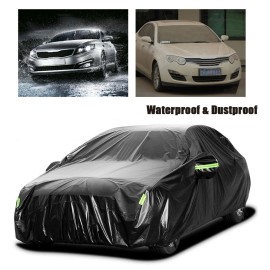 Car Cover Full Sedan Covers with Reflective Strip Sunscreen Protection Dustproof&Waterproof UV Scratch-Resistant Universal L