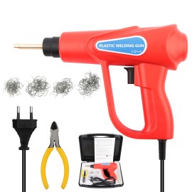 70W Hot Stapler, Plastic Welding Machine Car Bumper Repair Kit, Plier, 4 types Flat/Outside Corner/Inside Corner/Wave Staples, Welding Repairing Machine Welder Gun Repair