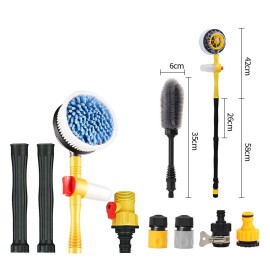 Car Wash Brush, Car Cleaning Kit, 360° Spin Car Wash Mop, High-pressure Foam Car Cleaning Brush, Detachable & Extendable Scrub Brush, For Car Home Cleaning & Garden Use