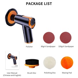 Car Mini Cordless Polisher Wireless Polishing Machine With Brush Scratch Repair Portable Handheld Car Detailing Tools