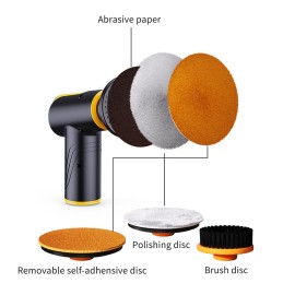 Car Mini Cordless Polisher Wireless Polishing Machine With Brush Scratch Repair Portable Handheld Car Detailing Tools