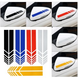 2pcs Rear View Mirror Sticker Reflective Car Stickers Rearview Mirrors Decoration Red