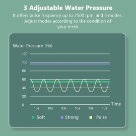 Portable Oral Irrigator for Teeth/Braces Water Flosser with 3 Modes 3 Available Jet Tips 280ml Detachable Reservoir 8mm Spout, White