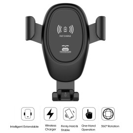 D12 Car Wire-less Mount Chargers Car Phone Holder in Air Vent Clip Stand for All 4-6” Phones