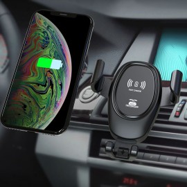 D12 Car Wire-less Mount Chargers Car Phone Holder in Air Vent Clip Stand for All 4-6” Phones