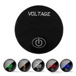 Universal Car Motorcycle DC 12V-24V LED Panel Digital Voltage Meter with Touch ON OFF Switch Battery Capacity Display Voltmeter for SUV Truck Motorcycle Boat Riding mower Tractor