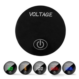 Universal Car Motorcycle DC 12V-24V LED Panel Digital Voltage Meter with Touch ON OFF Switch Battery Capacity Display Voltmeter for SUV Truck Motorcycle Boat Riding mower Tractor
